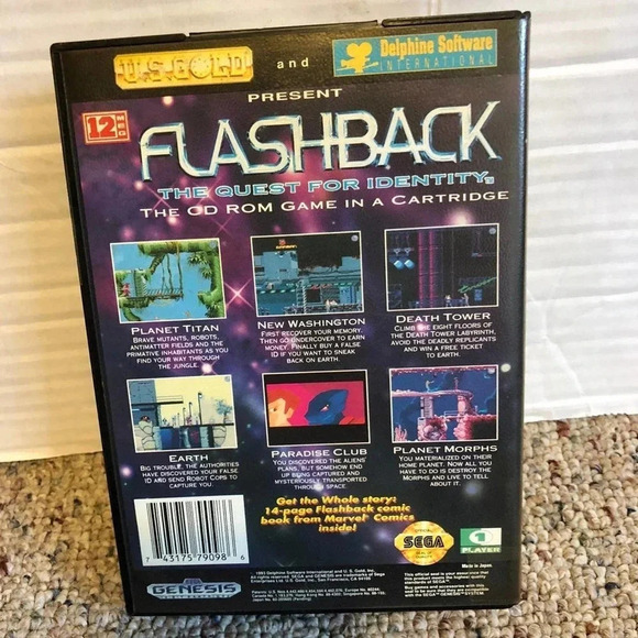 Vintage Sega Genisis Present Flashback the quest for identity 1993 - Picture 2 of 6